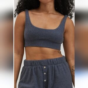 DONNI. Sweater Bra Top In Navy